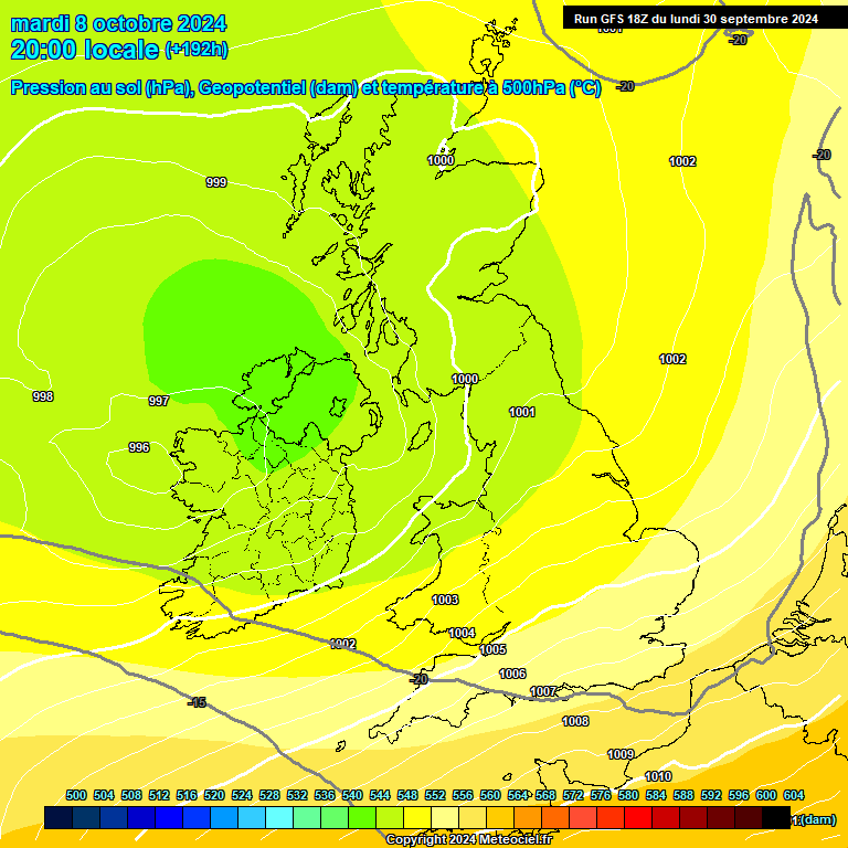 Modele GFS - Carte prvisions 