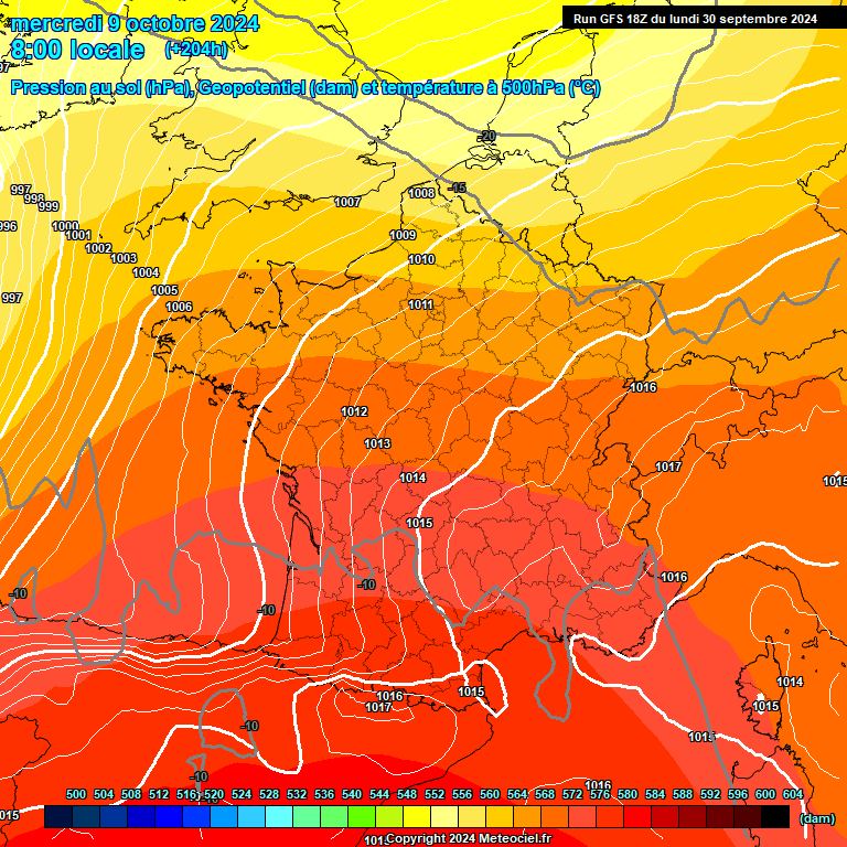 Modele GFS - Carte prvisions 