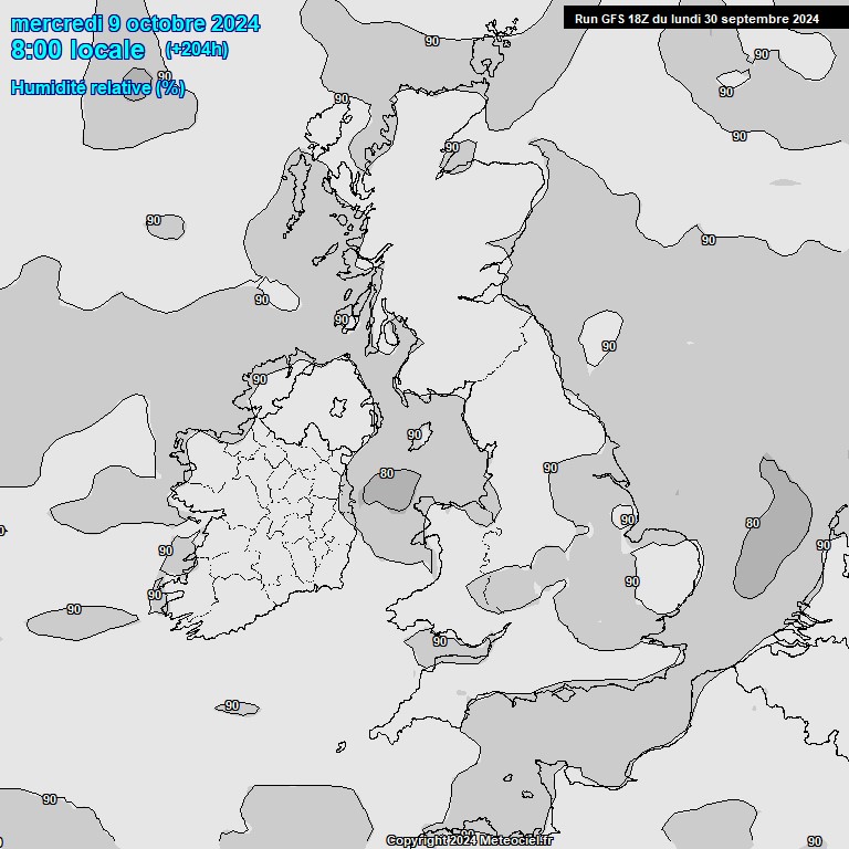 Modele GFS - Carte prvisions 