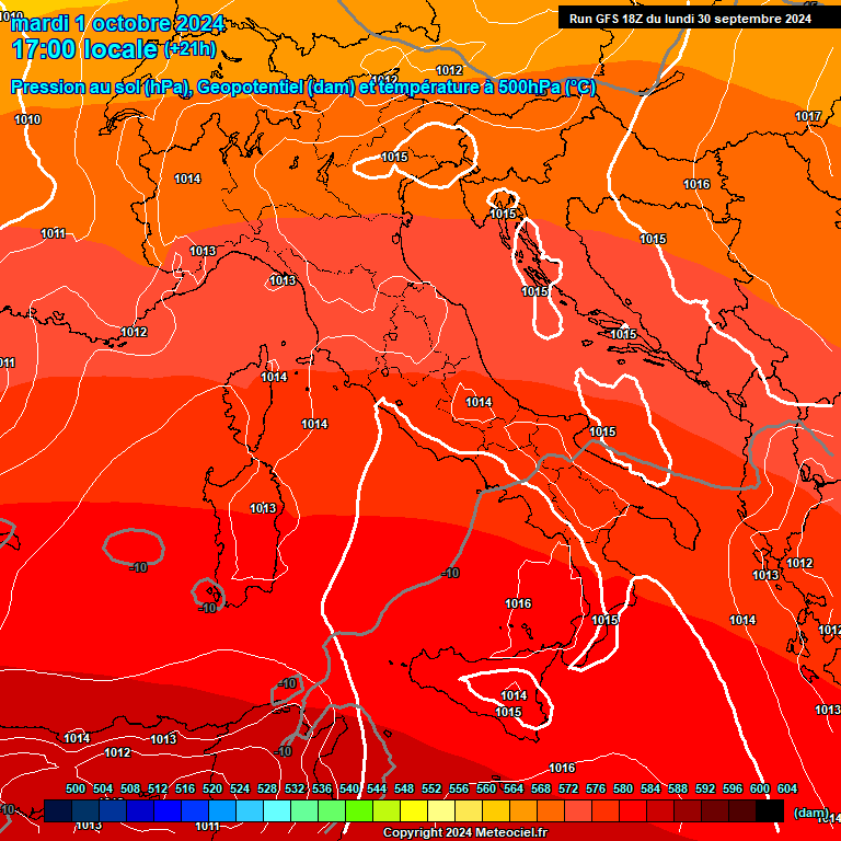 Modele GFS - Carte prvisions 