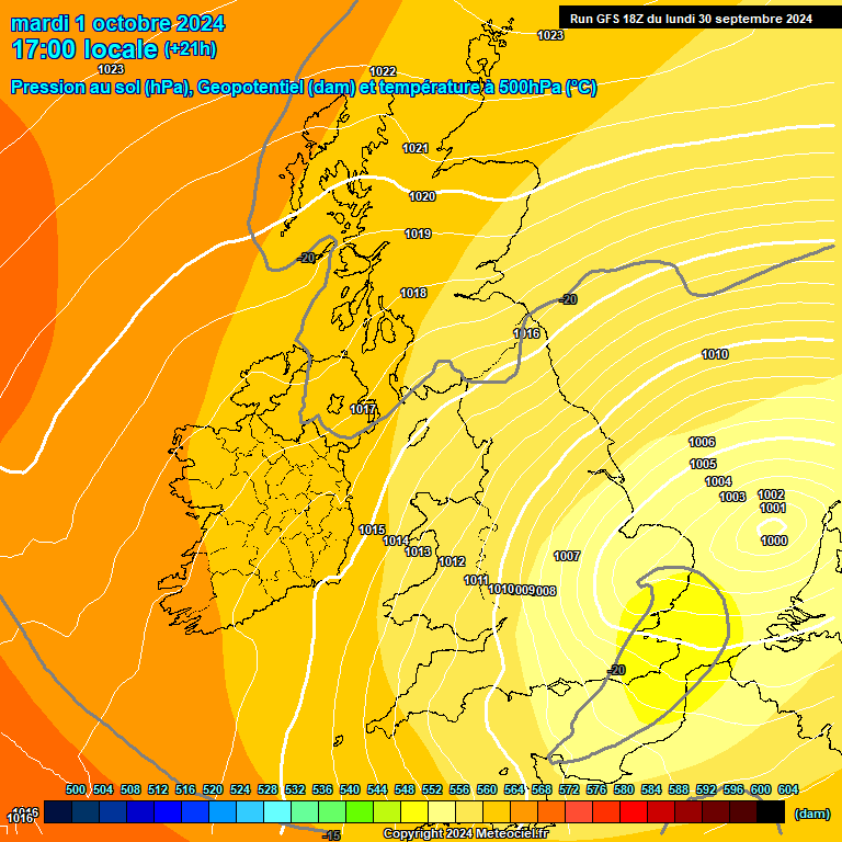 Modele GFS - Carte prvisions 