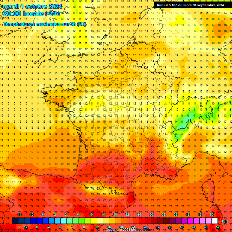 Modele GFS - Carte prvisions 