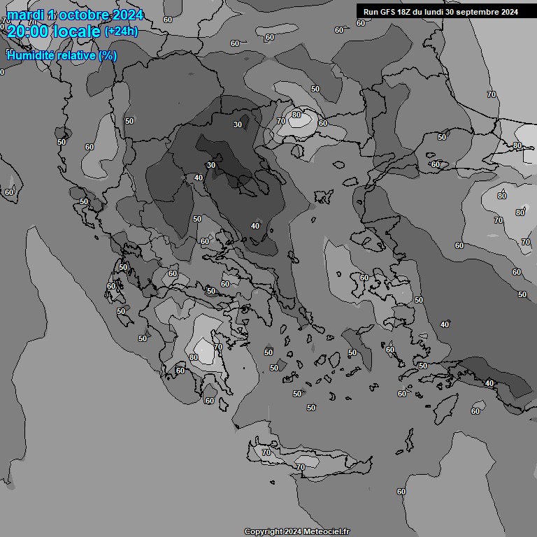 Modele GFS - Carte prvisions 