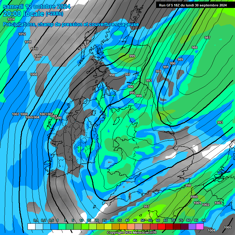 Modele GFS - Carte prvisions 