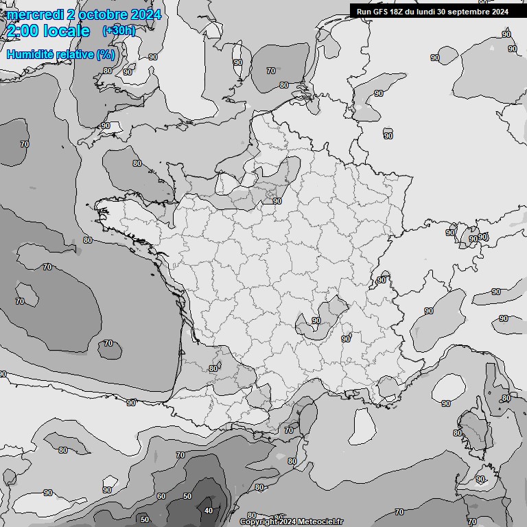 Modele GFS - Carte prvisions 