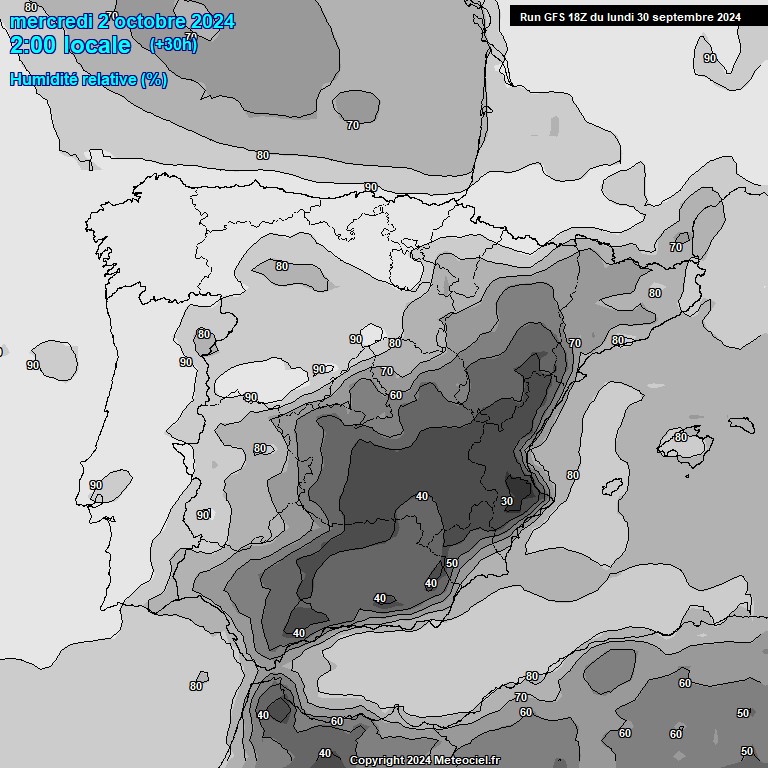 Modele GFS - Carte prvisions 