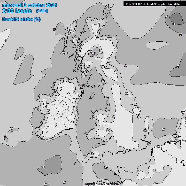 Modele GFS - Carte prvisions 