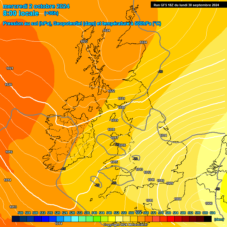 Modele GFS - Carte prvisions 