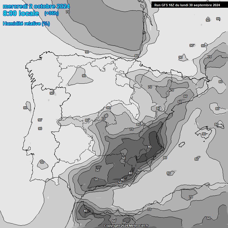 Modele GFS - Carte prvisions 