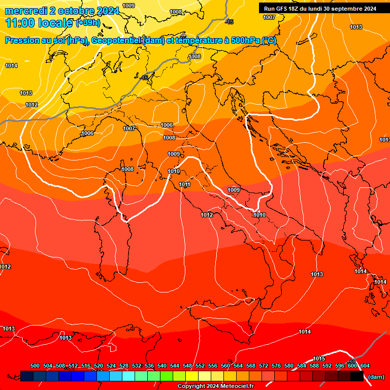 Modele GFS - Carte prvisions 