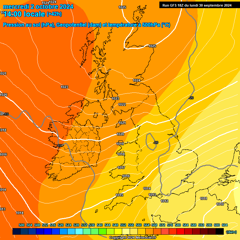 Modele GFS - Carte prvisions 