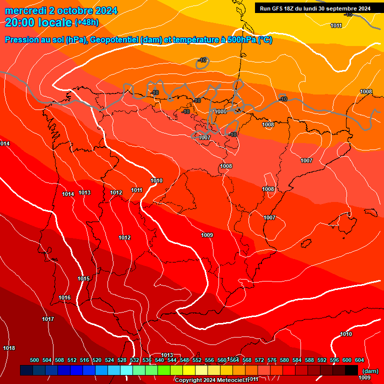 Modele GFS - Carte prvisions 