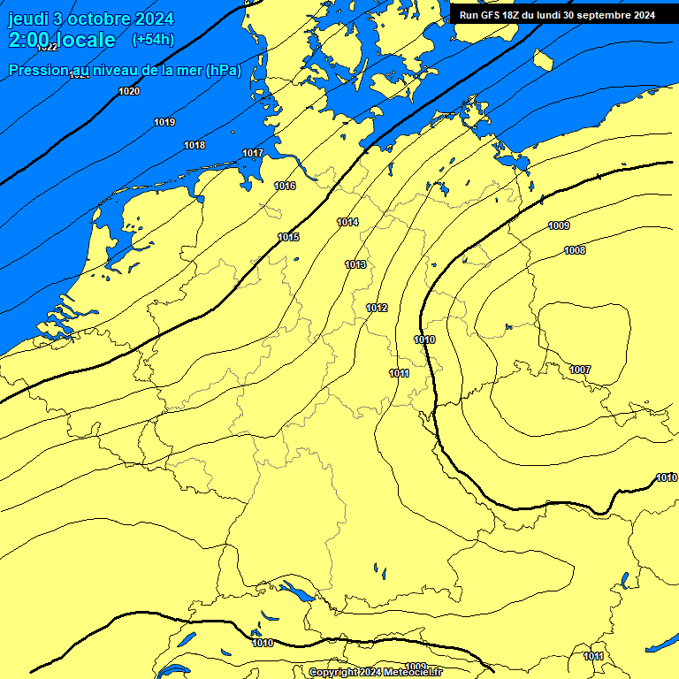 Modele GFS - Carte prvisions 