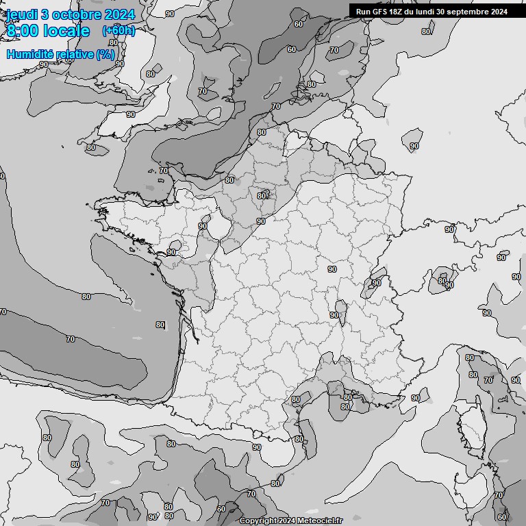 Modele GFS - Carte prvisions 