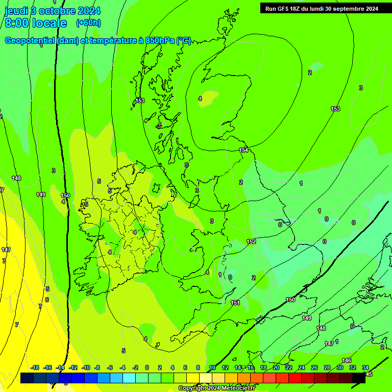 Modele GFS - Carte prvisions 