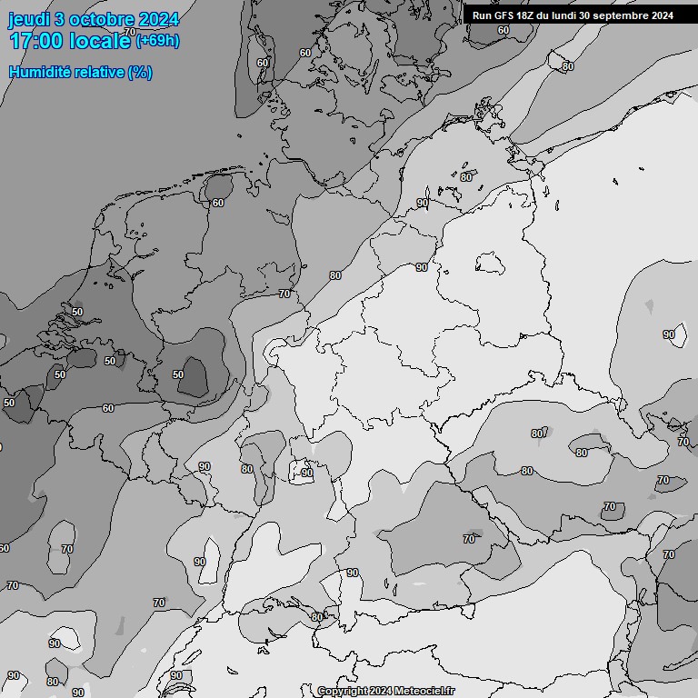 Modele GFS - Carte prvisions 