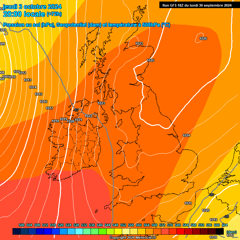 Modele GFS - Carte prvisions 