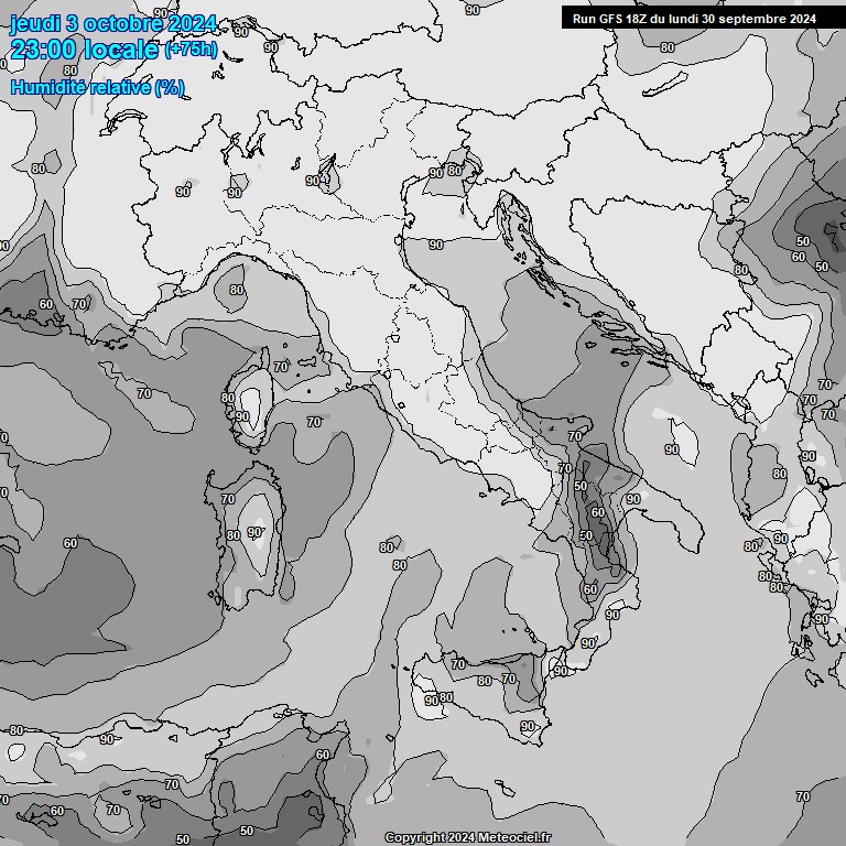 Modele GFS - Carte prvisions 