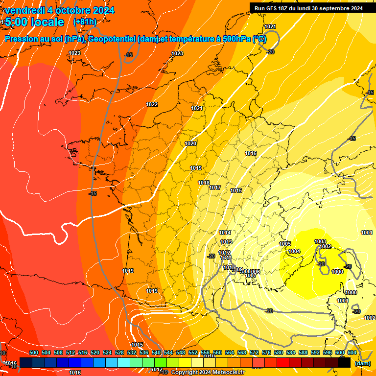 Modele GFS - Carte prvisions 