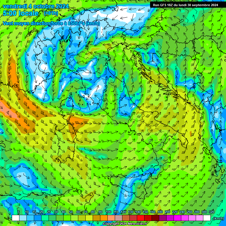 Modele GFS - Carte prvisions 