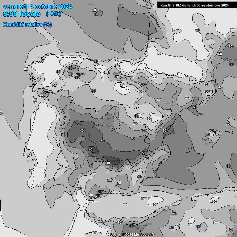 Modele GFS - Carte prvisions 