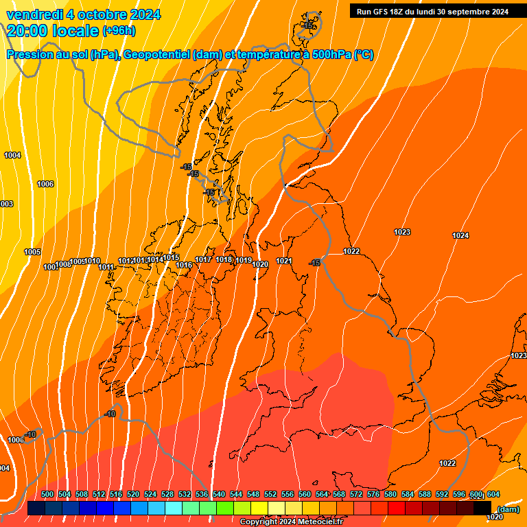 Modele GFS - Carte prvisions 