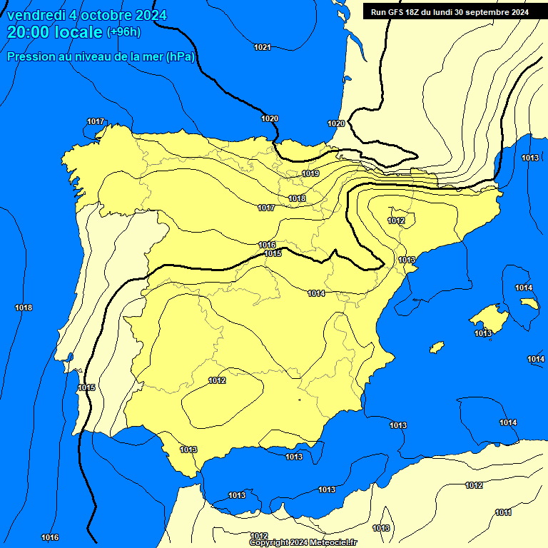 Modele GFS - Carte prvisions 