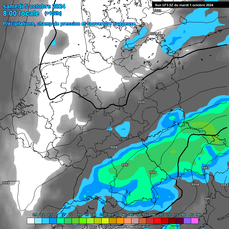 Modele GFS - Carte prvisions 