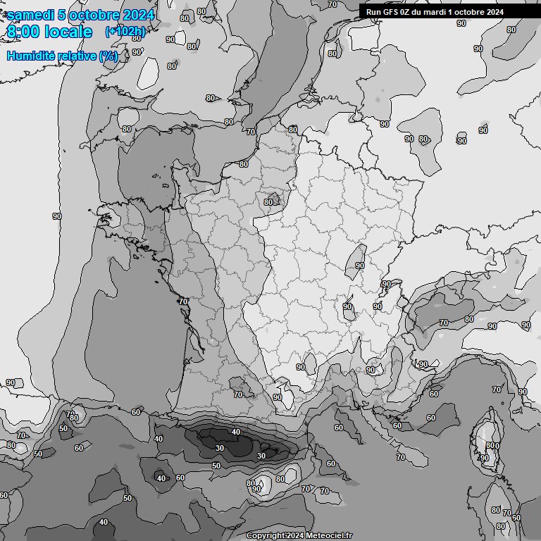 Modele GFS - Carte prvisions 