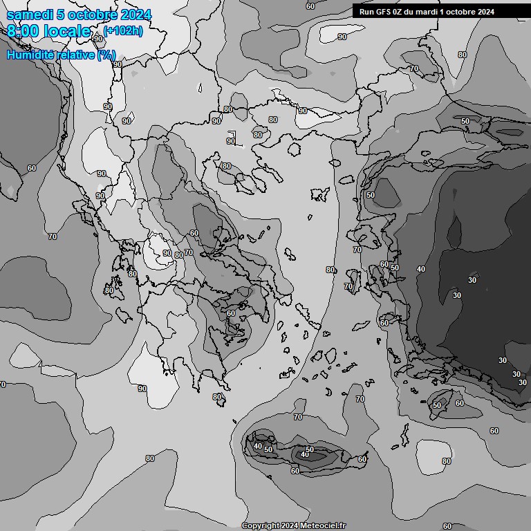 Modele GFS - Carte prvisions 