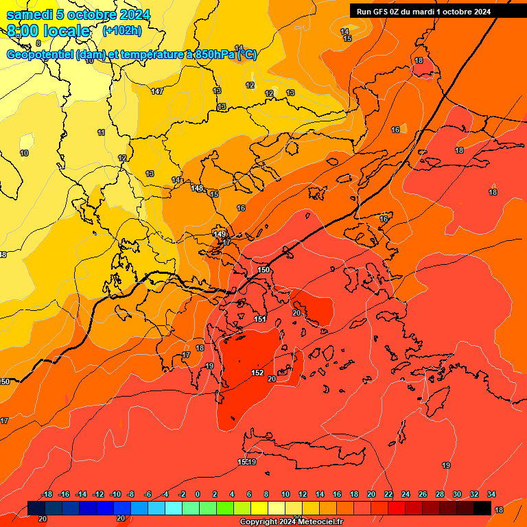 Modele GFS - Carte prvisions 