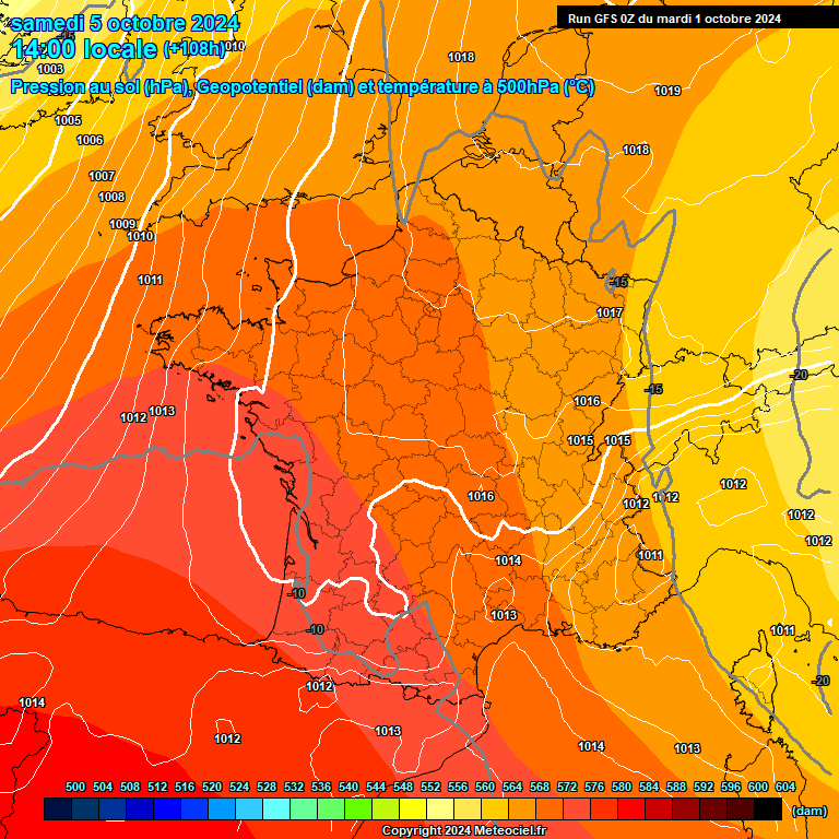 Modele GFS - Carte prvisions 