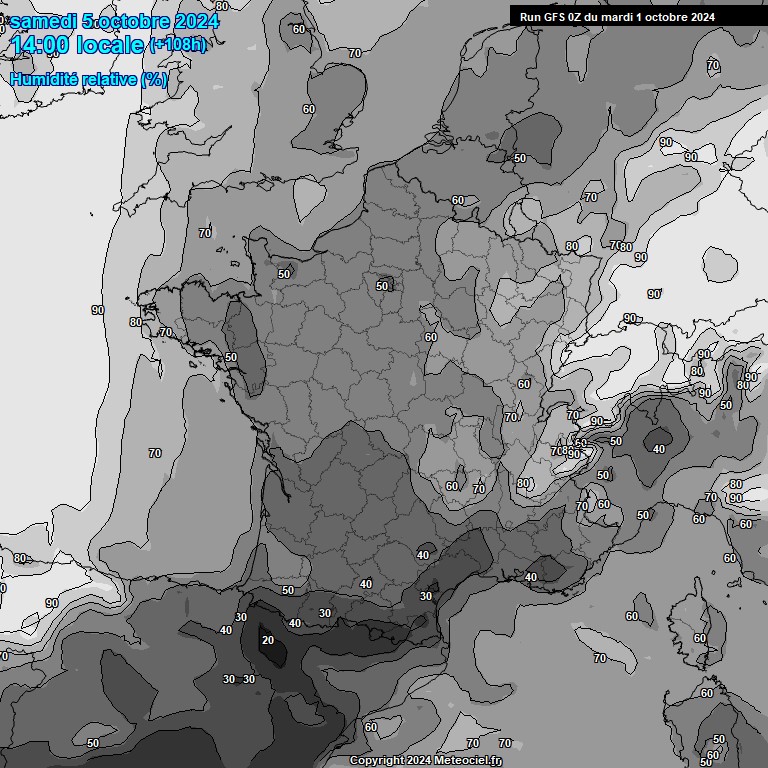 Modele GFS - Carte prvisions 