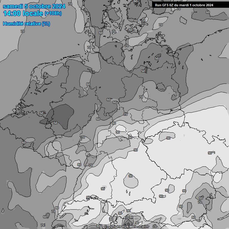 Modele GFS - Carte prvisions 