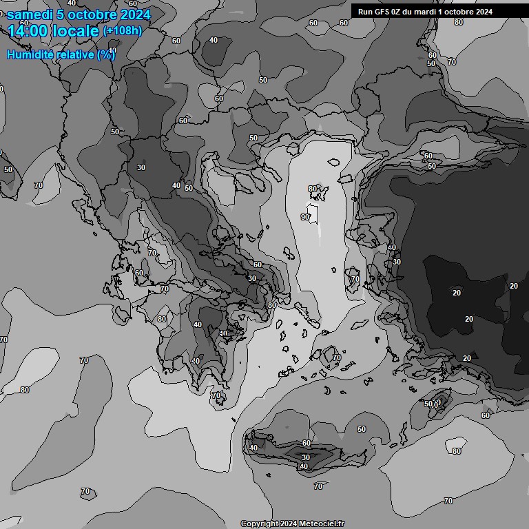 Modele GFS - Carte prvisions 