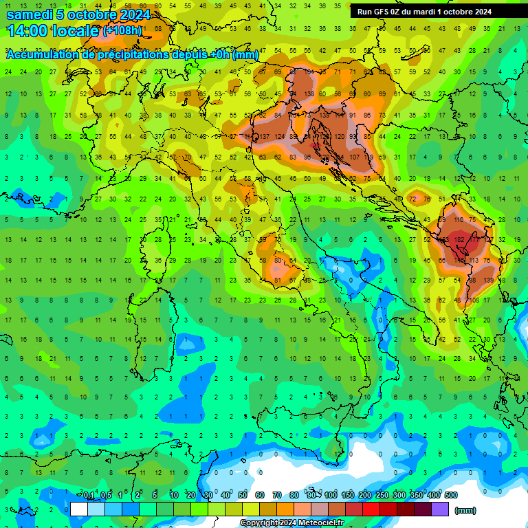 Modele GFS - Carte prvisions 