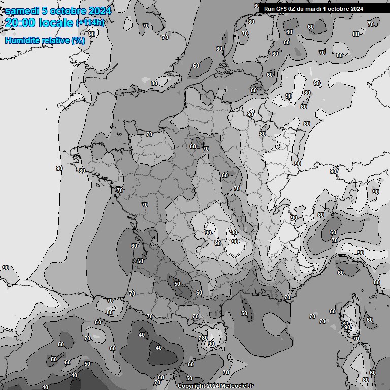 Modele GFS - Carte prvisions 