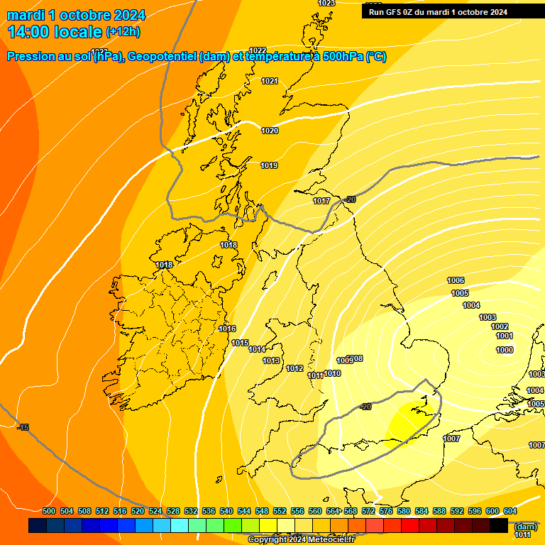 Modele GFS - Carte prvisions 