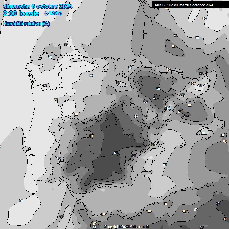 Modele GFS - Carte prvisions 