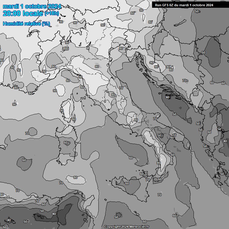 Modele GFS - Carte prvisions 