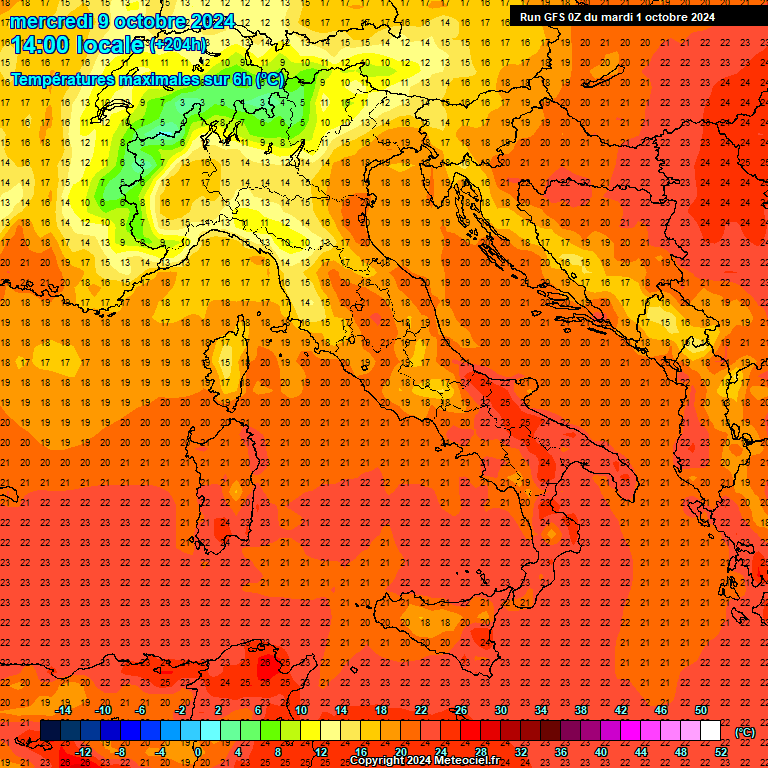 Modele GFS - Carte prvisions 