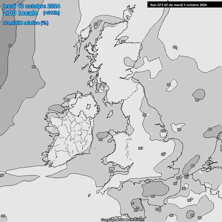 Modele GFS - Carte prvisions 