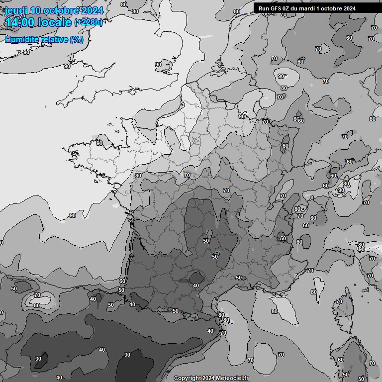 Modele GFS - Carte prvisions 