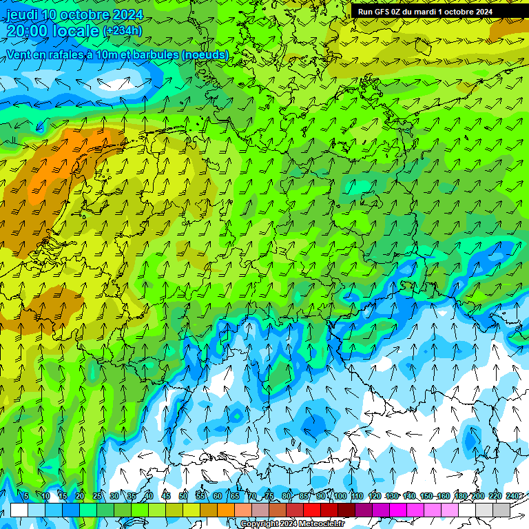 Modele GFS - Carte prvisions 