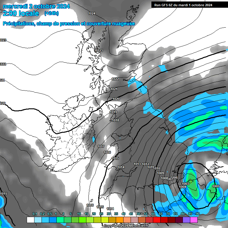 Modele GFS - Carte prvisions 