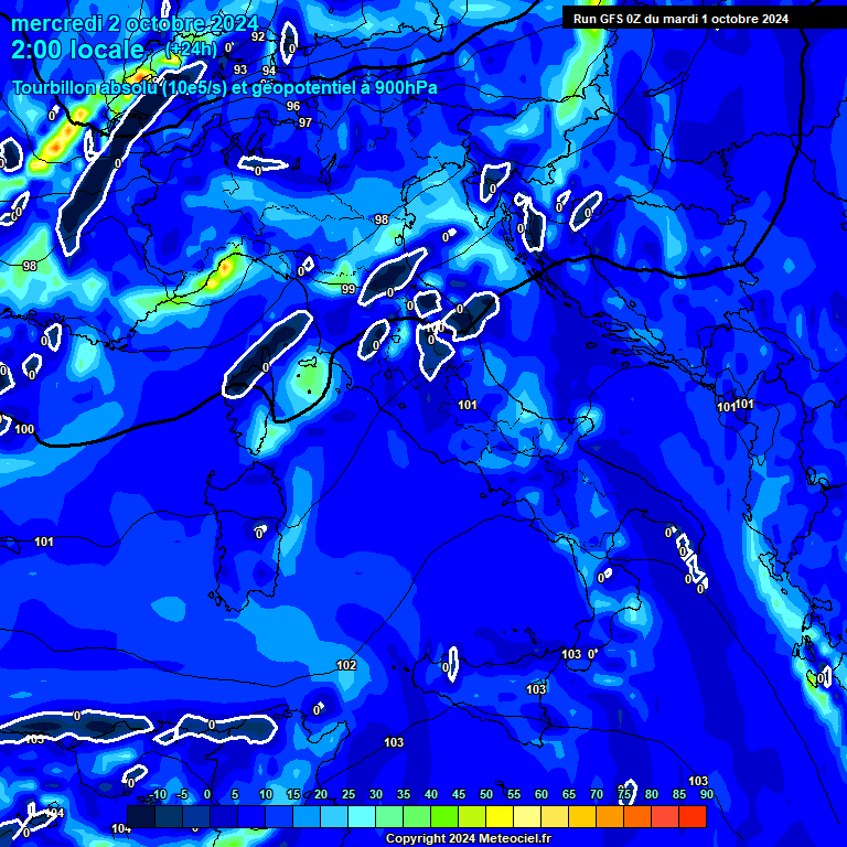 Modele GFS - Carte prvisions 