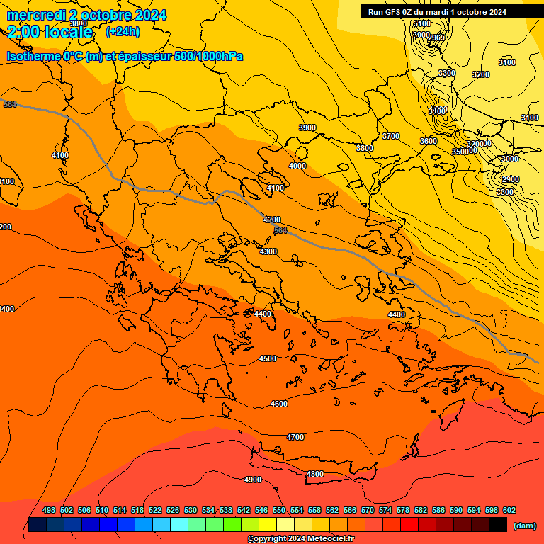 Modele GFS - Carte prvisions 