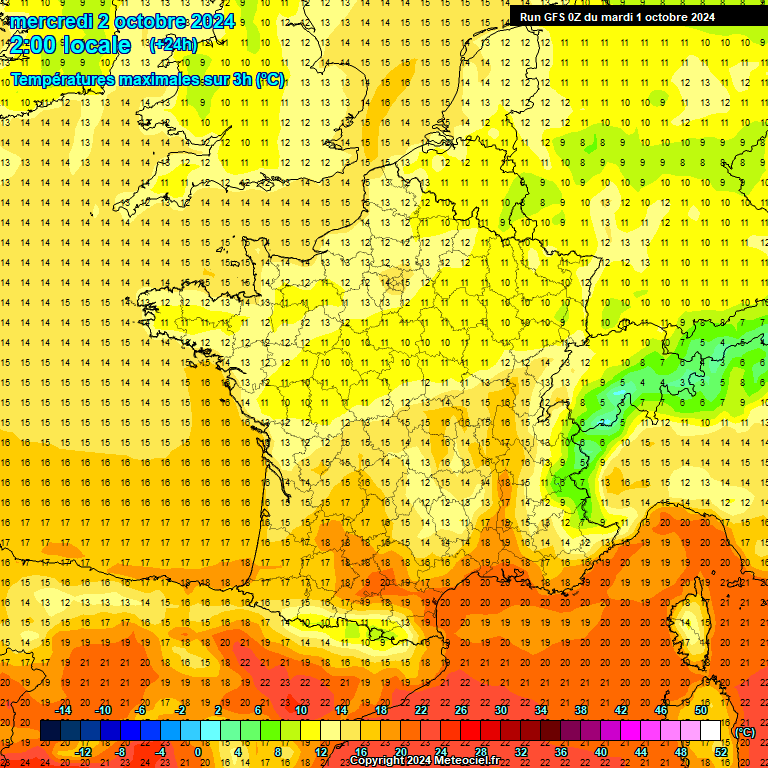 Modele GFS - Carte prvisions 