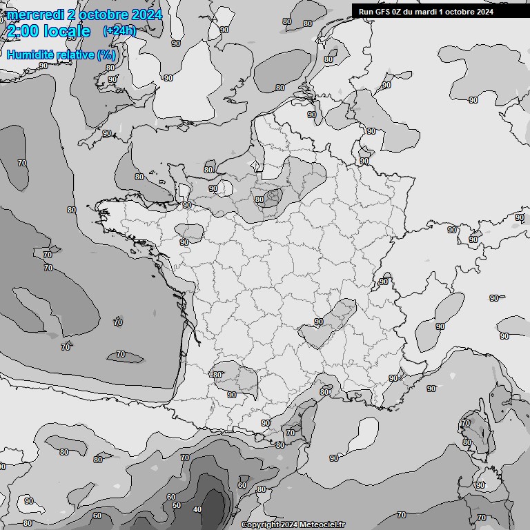 Modele GFS - Carte prvisions 