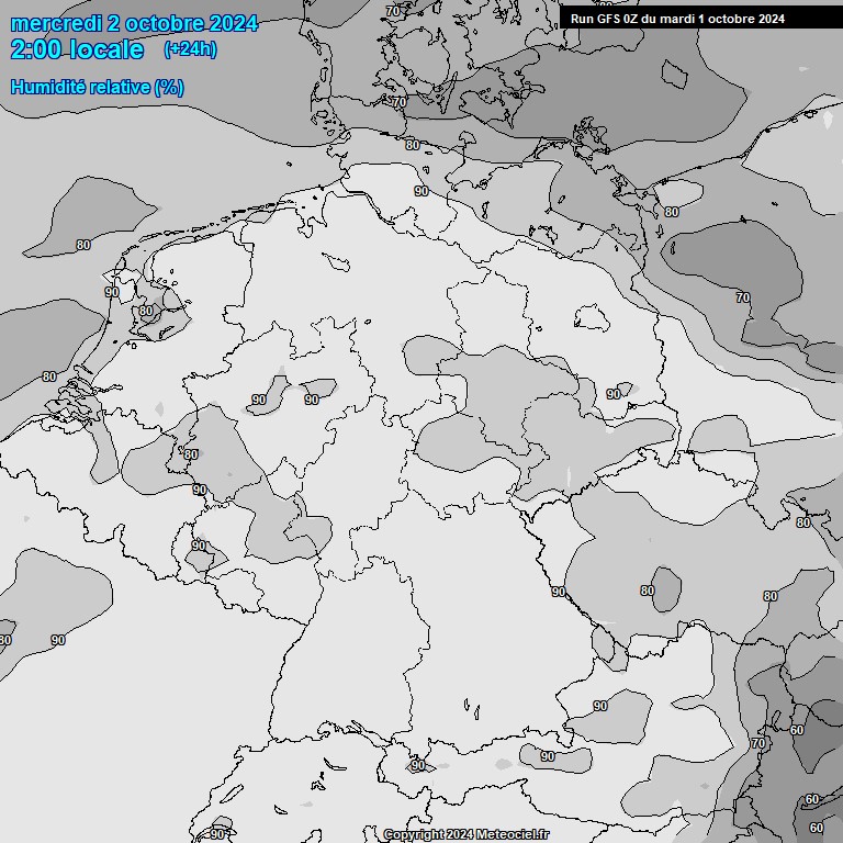 Modele GFS - Carte prvisions 